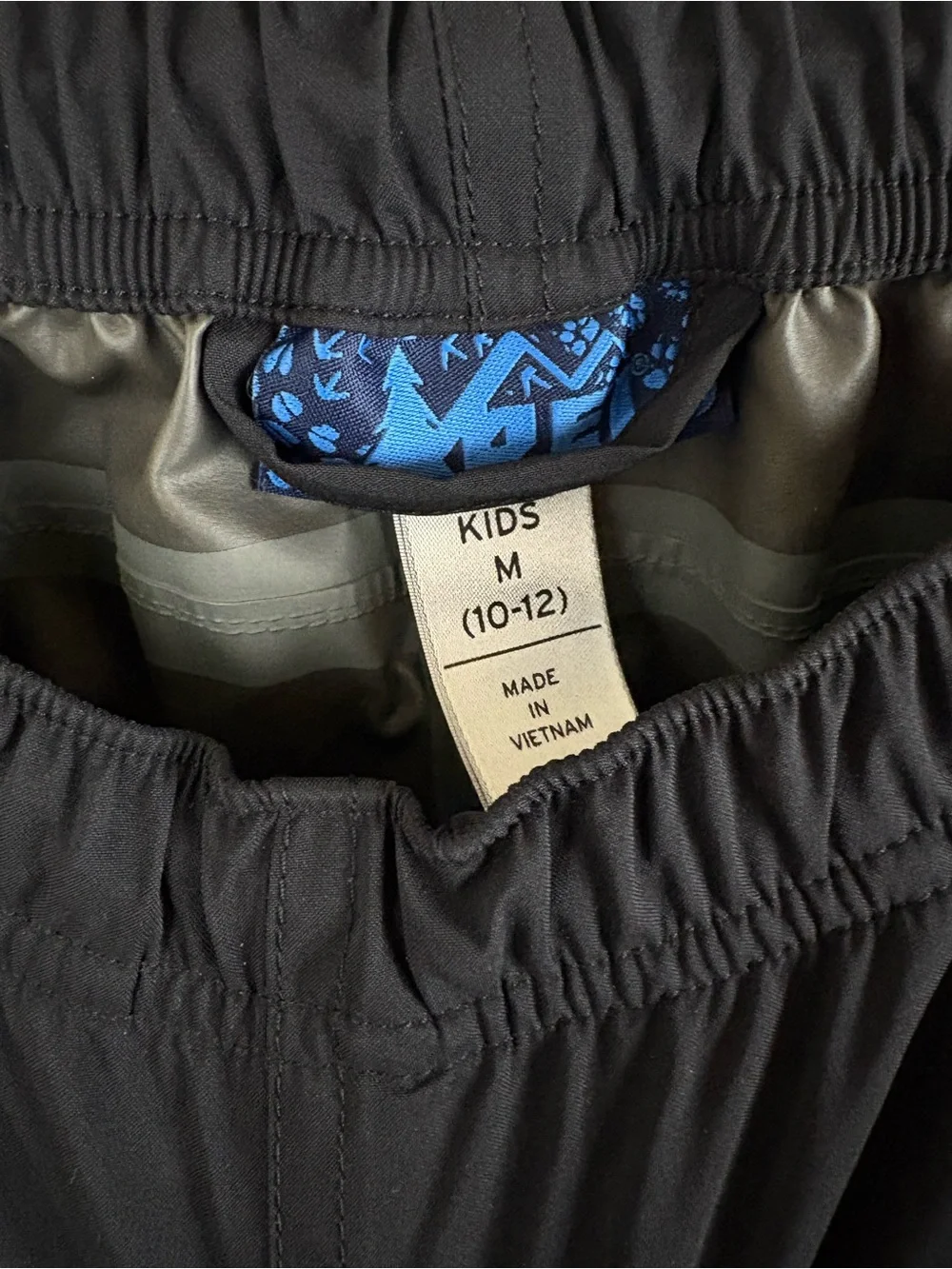 REI Kid’s Black Rainier Rain Pants Waterproof M (10-12) Pockets